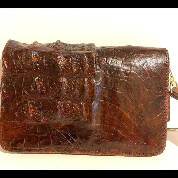 Handmade unisex crocodile clutch  wristlet bag - Picture 2 of 12